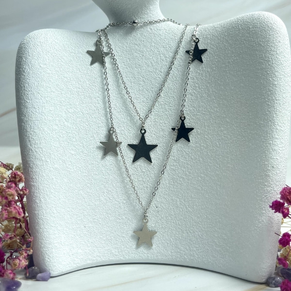 Triple String with Stars Necklace